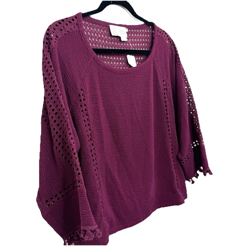 NWT Anthropologie‎ Olanda Tasselled Purple Crochet Knit Boho Top Small Boho - Picture 11 of 16